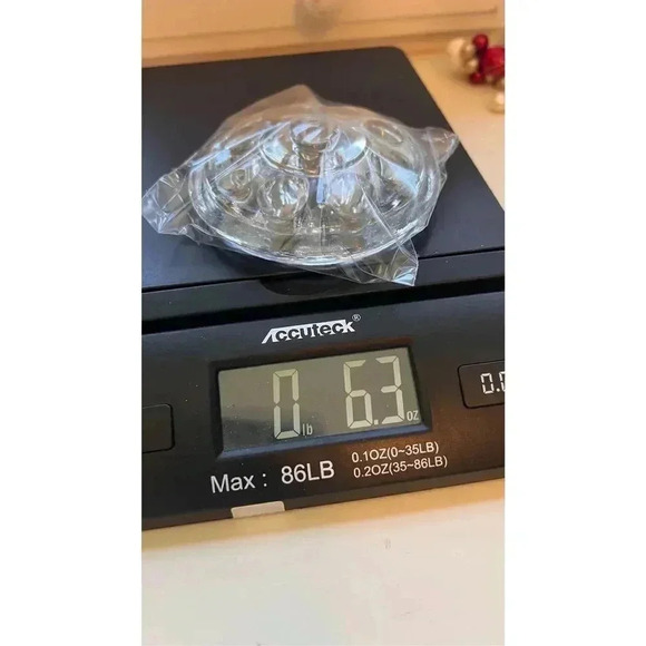 Vintage Clear Heavy Glass Round Flower Frog 9 Holes Stem‎ Holder Arranging Base - Picture 5 of 6